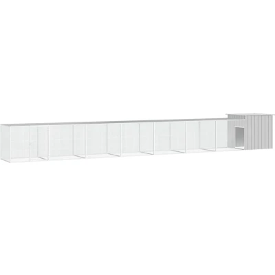 Afbeelding van vidaXL Kippenhok 700x91x100 cm gegalvaniseerd staal grijs