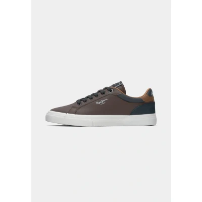 Afbeelding van Pepe Jeans Kenton Court Sneakers laag, Heren, Maat: 44, Brown Leer en imitatieleer