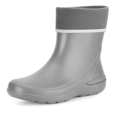 Afbeelding van Ladeheid Dames Regenlaarzen Vedergewicht Thermo Rubber Laarzen Gevoerd EVA LA CA RomaWinter Grijs 36/37