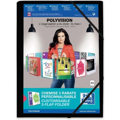 Afbeelding van OXFORD Polyvision elastomap, formaat A4, uit PP, zwart elastomap