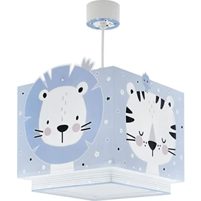 Afbeelding van Dalber Hanglamp voor kinderen, jungledieren, blauw