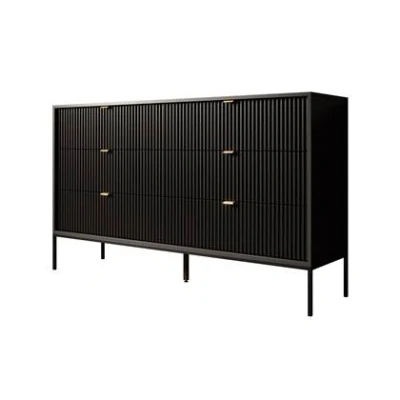 Afbeelding van Meubella Ladekast Navil Zwart 154 cm