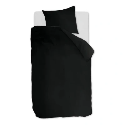 Afbeelding van Ambiante Cotton Uni Dekbedovertrek Eenpersoons 140x200/220 cm Zwart
