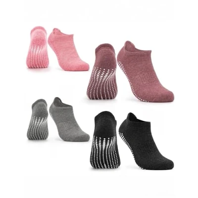 Afbeelding van Occulto YOGA SOKKEN voor DAMES en HEREN met NUBS (2 4 PAAR), ANTI SLIP YOGA, PILATES, FITNESS paar Zwart Grijs Roze Rood 35 38