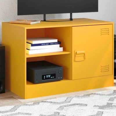 Afbeelding van Tv meubel 67x39x44 cm staal mosterdgeel