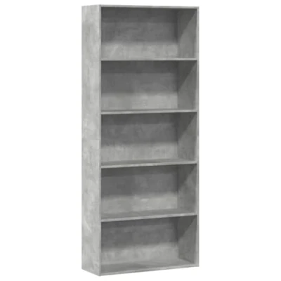 Image de vidaXL Bibliothèque gris béton 80x30x189 cm bois d&#039;ingénierie3314672