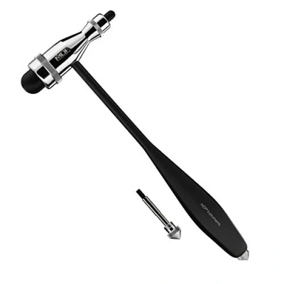 Afbeelding van MDF Instruments Tromner Reflexhamer, met geïntegreerde borstel en lichte HPD handgreep Zwart (MDF555P 11)