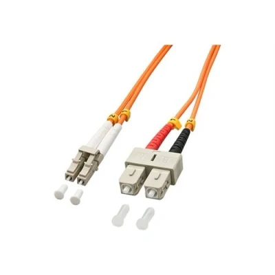 Image de Lindy Cordon de raccordement SC multi mode (M) pour LC 2 m fibre optique duplex 50 / 125 microns OM2 sans halogène