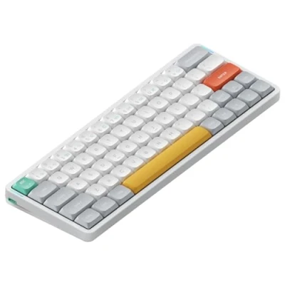 Afbeelding van NuPhy Air60 V2 60% discreet draagbaar mechanisch toetsenbord, draadloos, compatibel met Windows/Mac OS/Linux, ondersteunt Bluetooth 5.1/2,4 GHz/bekabeld (USB C), wit, Gateron Aloë Switch