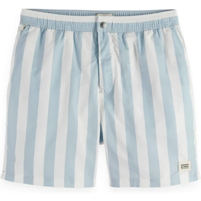 Afbeelding van Scotch &amp; Soda Zwembroek Strepen Licht Blauw maat XL Heren met Regular fit Pasvorm Nylon