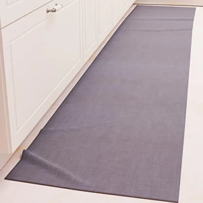 Afbeelding van PETTI Artigiani Italiani Keukentapijt, loper, keukenloper, antislip, wasbaar, 52 x 280 cm, patroon, effen, rookgrijs, 100% Made in Italy