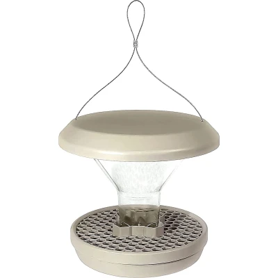Afbeelding van SWISSINNO Vogelvoersilo Davos SMART BIRDS. Voer vogels geen knaagdieren! Robuust + betrouwbaar om op te hangen. Herbruikbaar. 2 voederkamers. Made in EU. lichtgrijs