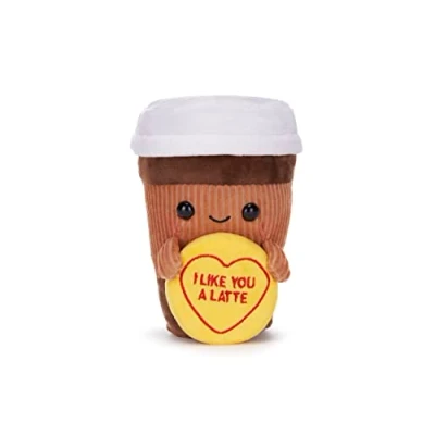 Afbeelding van Posh Paws 37642 Swizzels Love Hearts 18 cm I Like You A Latte Coffee Cup pluche cadeau