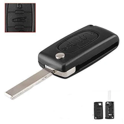 Afbeelding van Afstandsbediening sleutelhoes voor Peugeot 207 307 308 407 607 807 Citroen C2 C3 C4 C5 C6 Flip opvouwbare autosleutelhoes 2 knoppen 3 (3 knoppen, HU83 BLADE CE0536)