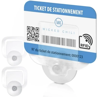 Afbeelding van Wicked Chili 2 x Gehandicaptenkaarthouder voorruit, tickethouder, verzekering, autokaarthouder, caddyhouder, zak, VTC kaart, vignet, badgehouder (gemaakt in Germany) Transparant