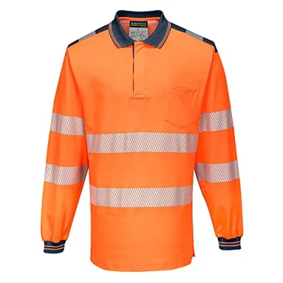 Afbeelding van PW3 Hi Vis Poloshirt Langemouw maat 5XL, OrNa