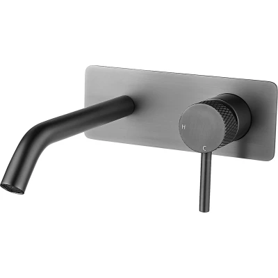 Afbeelding van Ribbd inbouw wastafelmengkraan eenhendel compleet gunmetal
