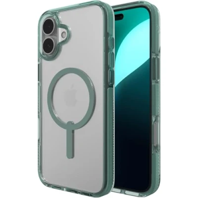 Image de Zagg Santa Cruz Snap Coque de protection pour téléphone portable compatibilité avec MagSafe graphène noir, transparent Apple iPhone 16 Plus