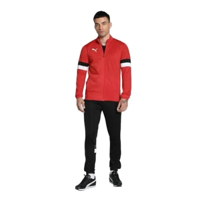 Afbeelding van Puma Teamrise Tracksuit Trainingspak, Heren, Maat: Small, Red/black