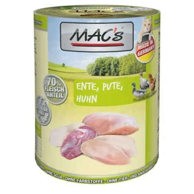Afbeelding van 6 x 400 g Eend, Kalkoen &amp; Kip MAC&#039;s Cat Kattenvoer