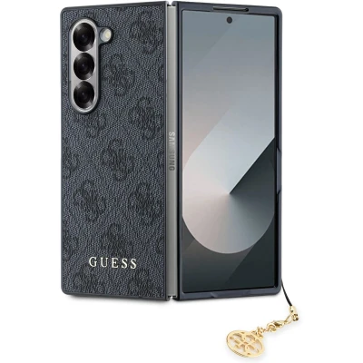Afbeelding van Guess Hoesje Geschikt voor Samsung Galaxy Z Fold 6 Charm Back Cover Zwart