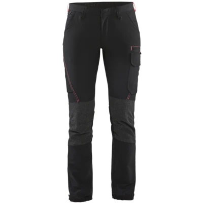Afbeelding van Blaklader Dames Service werkbroek 4 weg stretch 7122 1645 Zwart/Rood C36