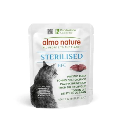 Afbeelding van 6x 50g Almo Nature HFC Sterilised Pacific Tonijn natvoer voor katten