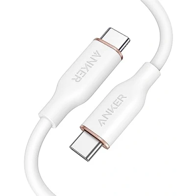 Afbeelding van Anker USB C naar kabel, 643 kabel 100W 180 cm, 2.0 Type oplaadkabel snel opladen voor MacBook Pro 2020, iPad Air 4, Mini 6, Galaxy S21, Pixel, Switch (wolkwit).