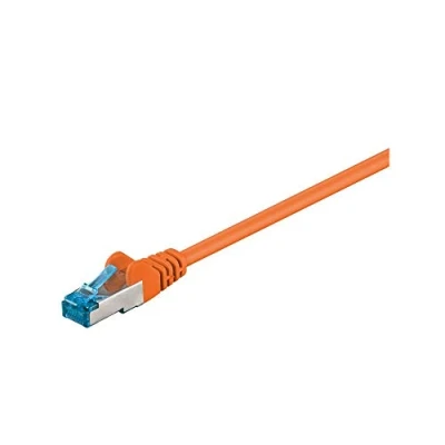 Afbeelding van goobay Verbindingskabel RJ 45 (M) naar 3 m SFTP, PiMF CAT 6a halogeenvrij, gevormd, zonder haken oranje