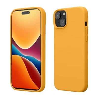 Afbeelding van kwmobile Case voor iPhone 15 Slank TPU Hoesje met Zachte Afwerking In mango