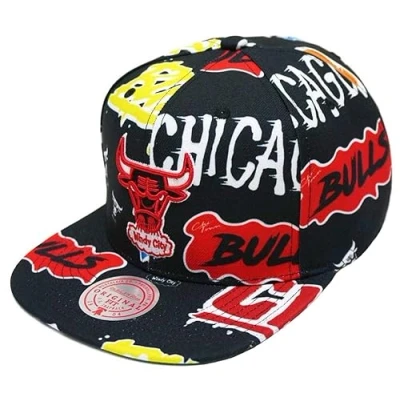 Afbeelding van Mitchell &amp; Ness Snapback Cap Chicago Bulls stickerpakket
