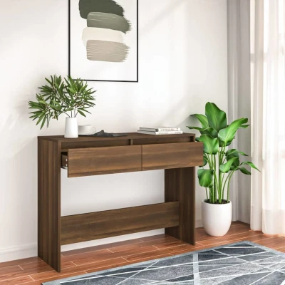 Afbeelding van Wandtafel 100x35x76,5 spaanplaat bruineikenkleurig