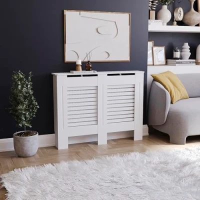 Afbeelding van Vida Designs Milton Moderne radiatorbekleding, MDF wit gelakt, medium