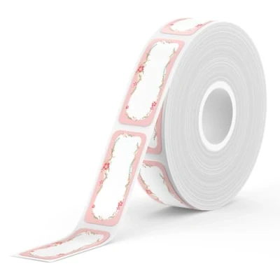 Afbeelding van SUPVAN E10 zelfklevende etiketten, thermische waterdicht, geschikt voor thuis, kantoor, school, compatibel met E10/E16 labelapparaten, 12 mm x 30 mm, 220 stuks/rol (bloem)
