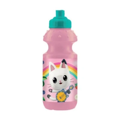Afbeelding van Gabby`s dollhouse Sportfles Drinkfles Geel 350 ml. Schoolfles Poppenhuis