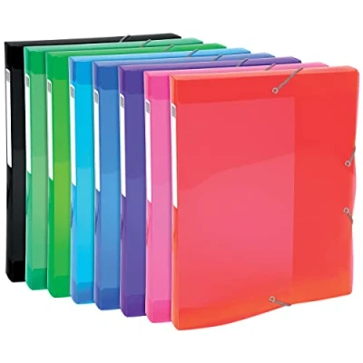 Afbeelding van Exacompta Iderama elastobox, van PP, rug 2,5 cm, diverse kleuren 8 stuks