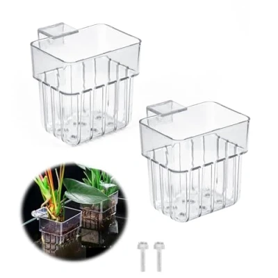 Afbeelding van xtemtoamz Set van 2 aquariumplantenstandaarden Acryl transparant Voor waterplanten Aquariumdecoratie