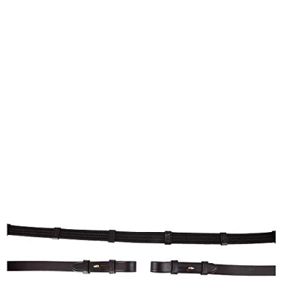 Afbeelding van BR Teugel Linnen 19mm Blind/ronde Gesp Zwart/Goud Full