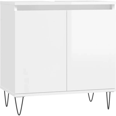 Afbeelding van vidaXL Badkamerkast 58x33x60 cm bewerkt hout hoogglans wit