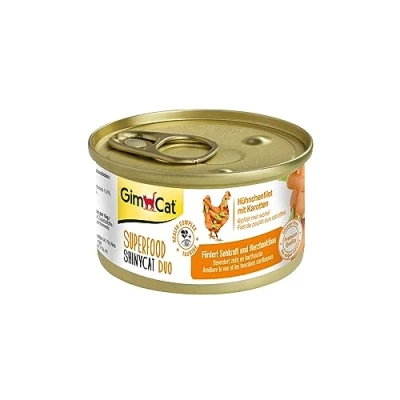Afbeelding van Gimcat Superfood Shinycat Duo 70 g Kattenvoer 24 x Kipfilet&amp;Wortel