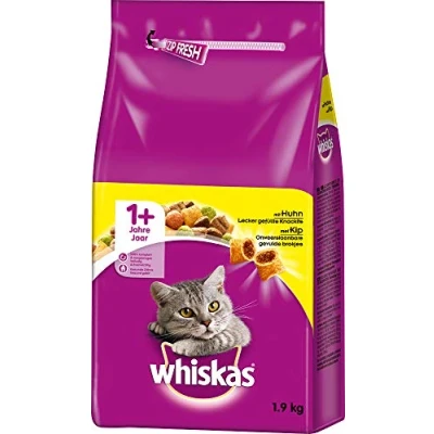 Afbeelding van Whiskas Katten droogvoer, Adult 1+, met kip, 1.9 kg