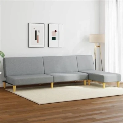 Image de vidaXL Ensemble de canapés 2 pcs gris clair tissu3216291
