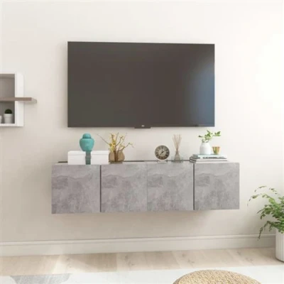 Afbeelding van Tv hangmeubelen 2 st 60x30x30 cm betongrijs