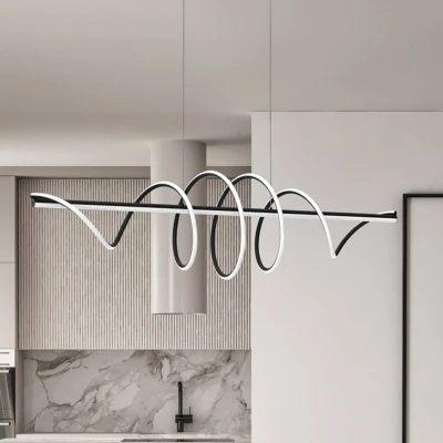 Afbeelding van Hanglamp Twist, zwart kunststof, 30 W, lengte 110 cm