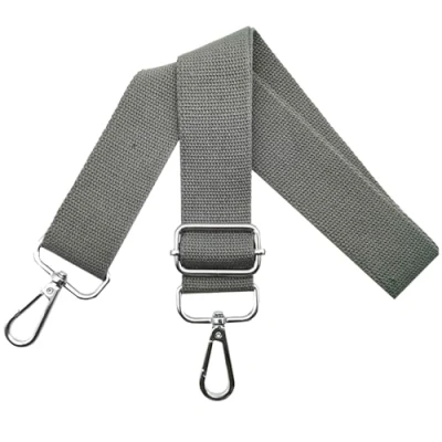 Afbeelding van Tasriem, verstelbare schouderriem, breedte 3,9 cm, met zilverkleurige karabijnhaak, draagriem voor dames, handtassen, grijs, Q7