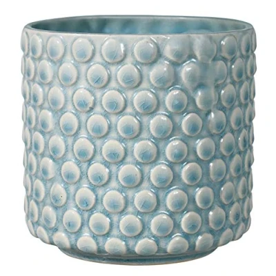 Afbeelding van Bloomingville Bloempot, stippen, decoratieve bloempotten, kleur voor binnen, creatieve retrostijl, S (12,5 cm ø), hemel, keramiek