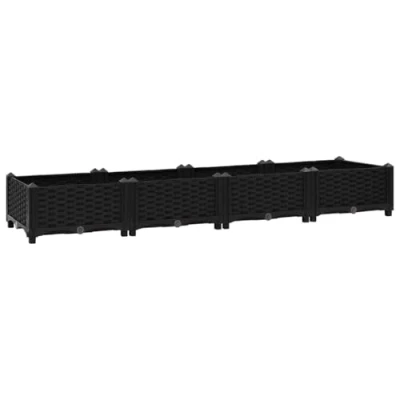 Afbeelding van vidaXL Verhoogde plantenbak Zwart 160 x 40 23 cm