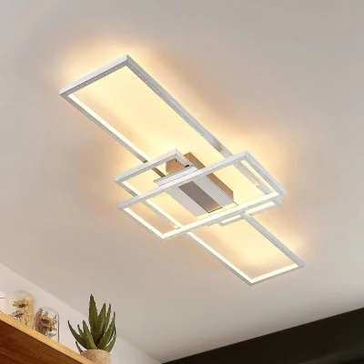 Afbeelding van Lindby LED plafondlamp met dimmer 3lichts ijzer, aluminium, siliconen H: 7.5 cm aluminium Inclusief lichtbronnen