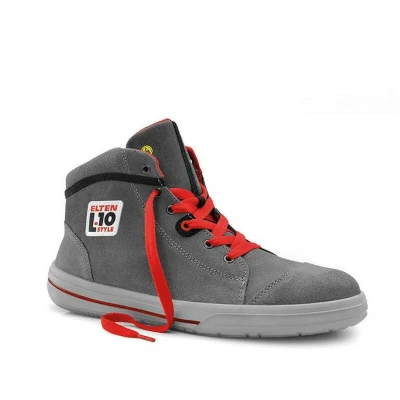 Afbeelding van ELTEN Vintage Mid ESD S3 Veiligheidsschoenen voor heren, werkschoenen, veiligheidsveterlaarzen, gecertificeerd volgens EN ISO 20345: S3, stalen neus (grijs), EU 45