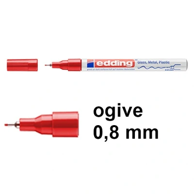 Image de Marqueur peinture multisurfaces Edding 780 Rouge Pointe 0,8 mm